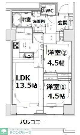 シティコート目黒2号棟の物件間取画像